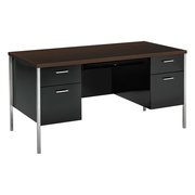 Hon Pedestal Desk, 30" D, 60" W, 29-1/2" H, Mocha, Laminate HON34962MOP